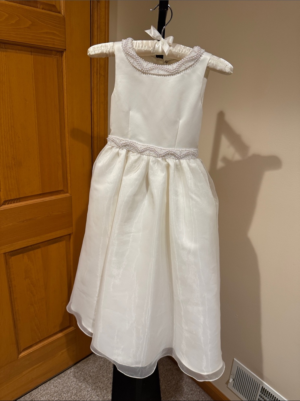 Michaelangelo Ivory Pearl-Trim Formal Dress for Kids
